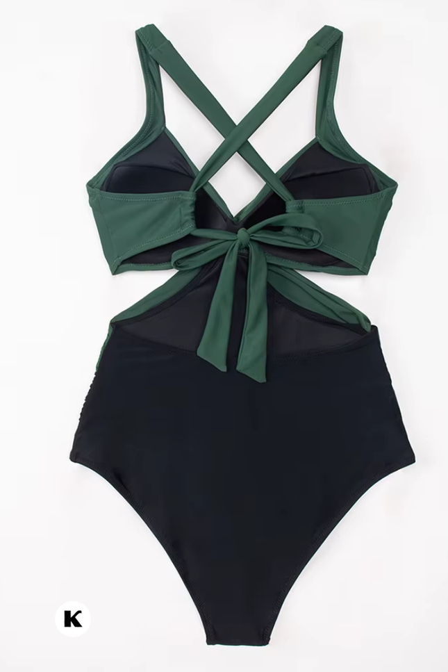 Wrap design groene cut out model badpak