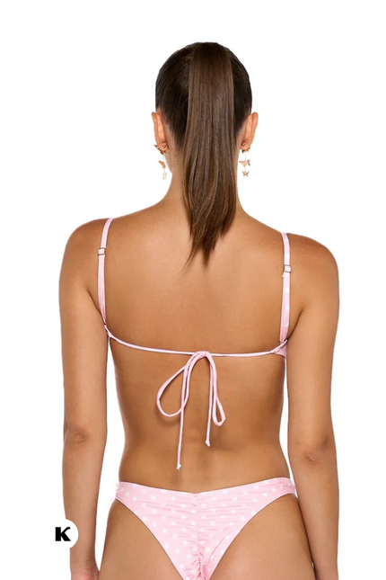 Bandeau model rose-design roze bikini