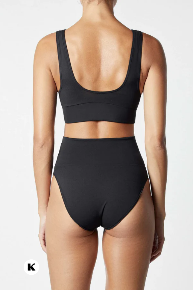 Slim high waisted suspender bikini (video)
