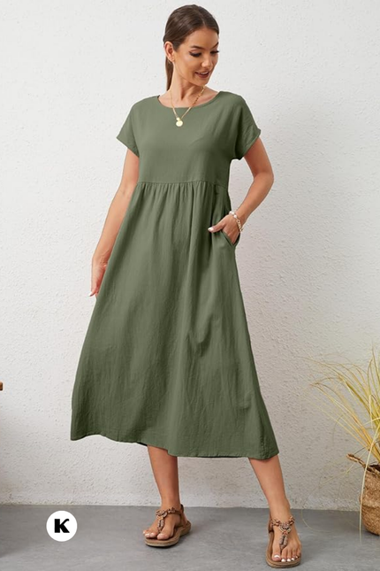 Effen model oversized maxi jurk