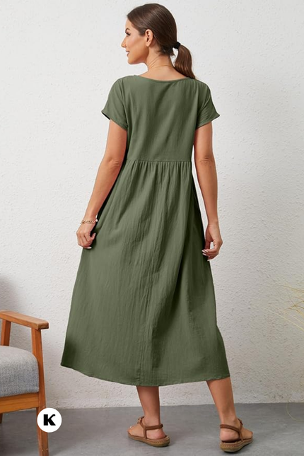 Effen model oversized maxi jurk