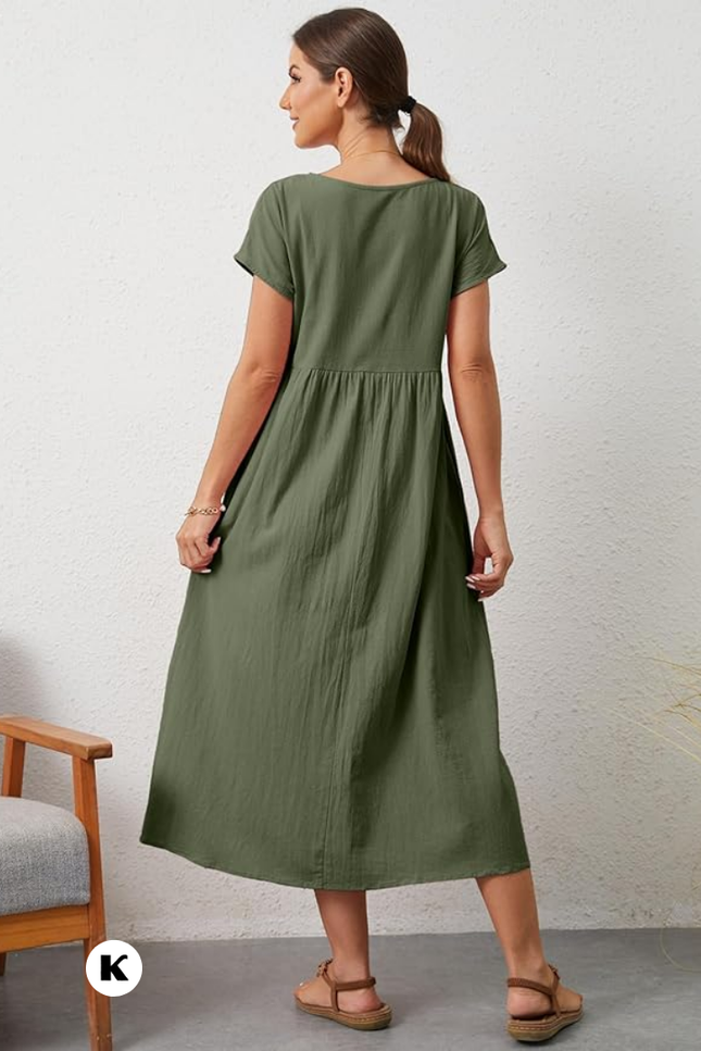 Effen model oversized maxi jurk