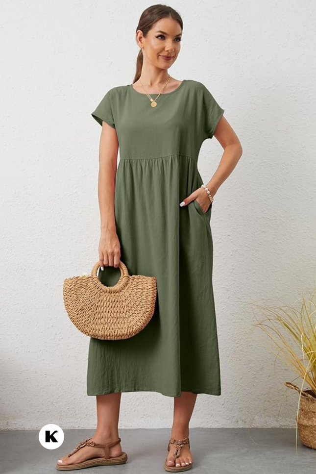 Effen model oversized maxi jurk
