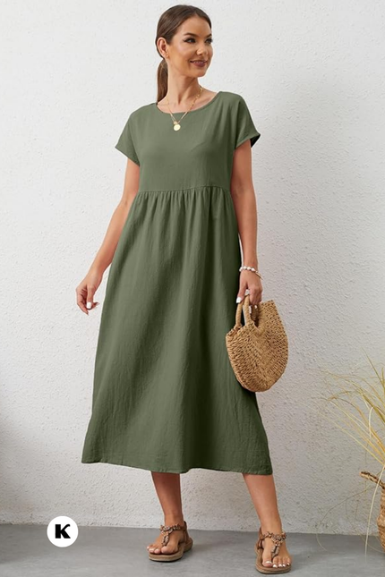 Effen model oversized maxi jurk