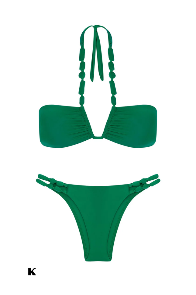 Wrap halter design model bandeau high cut bikini