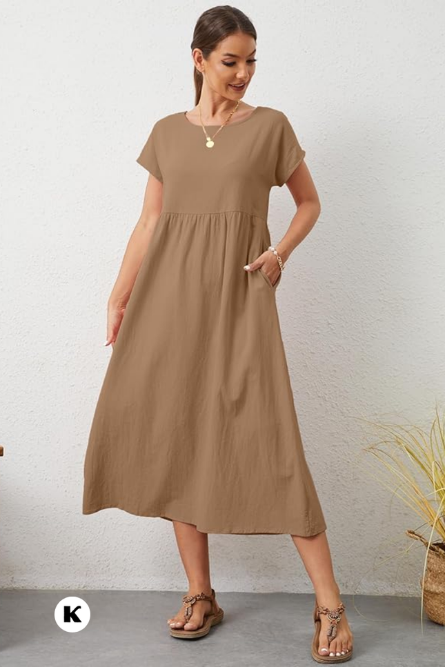 Effen model oversized maxi jurk