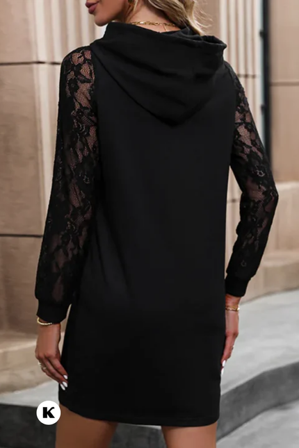 Splicing cross border hoodie stijl jurk