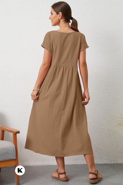 Effen model oversized maxi jurk