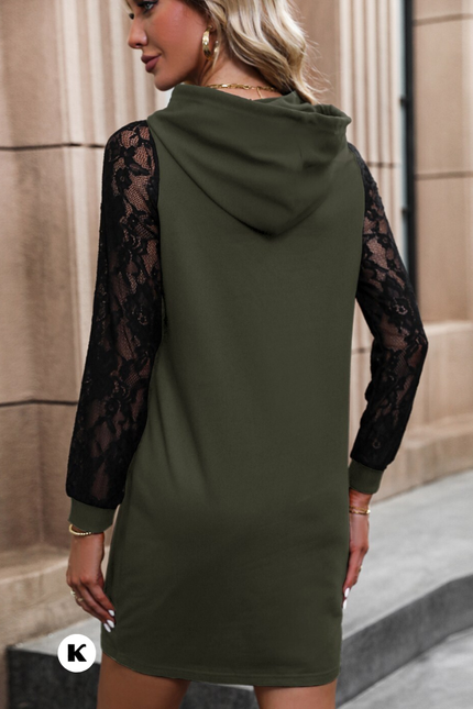 Splicing cross border hoodie stijl jurk