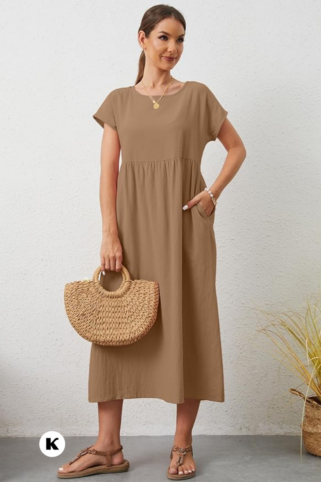 Effen model oversized maxi jurk