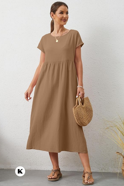 Effen model oversized maxi jurk