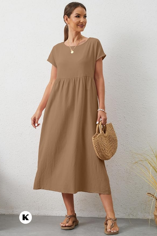 Effen model oversized maxi jurk
