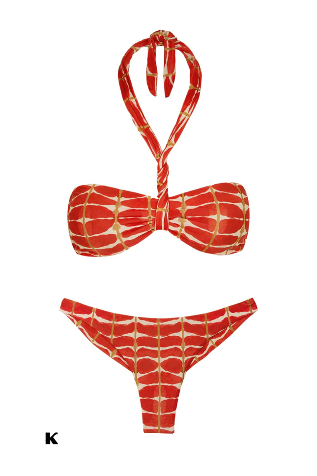 Halter wrap design tie model high waisted bikini