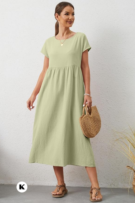 Effen model oversized maxi jurk