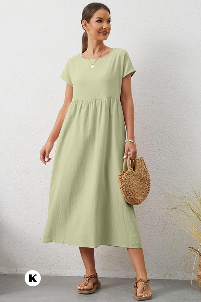 Effen model oversized maxi jurk