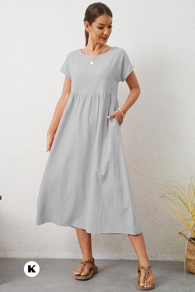 Effen model oversized maxi jurk