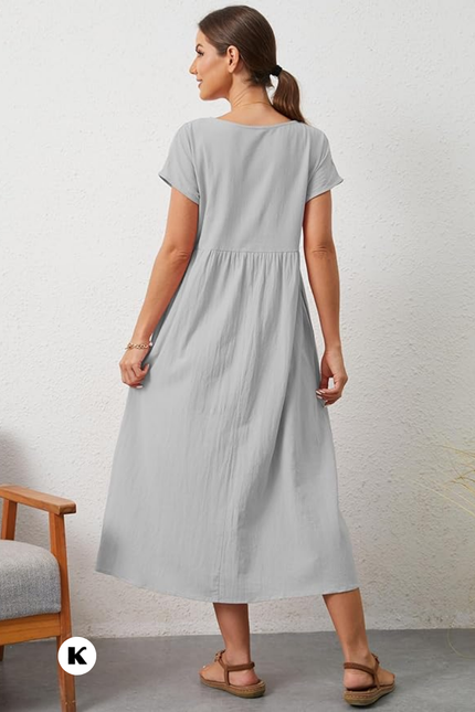 Effen model oversized maxi jurk