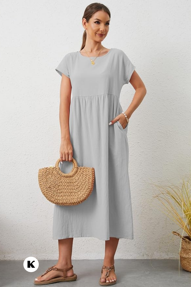 Effen model oversized maxi jurk