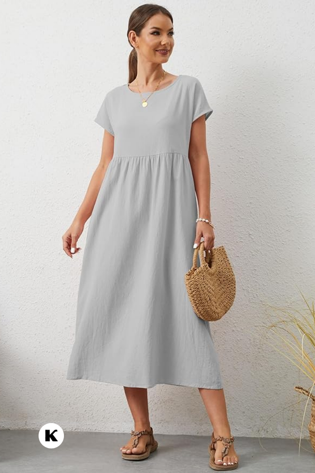 Effen model oversized maxi jurk