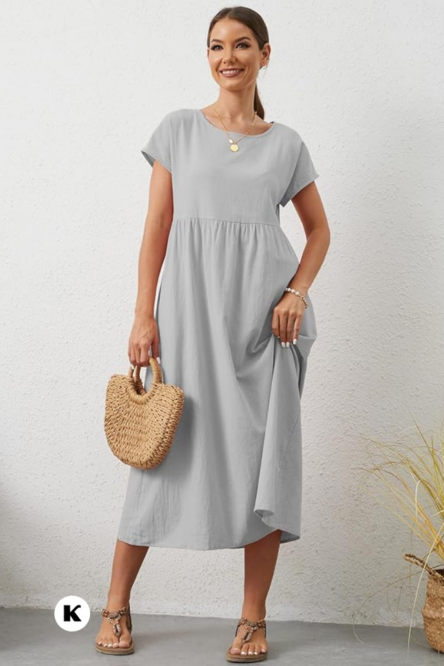 Effen model oversized maxi jurk
