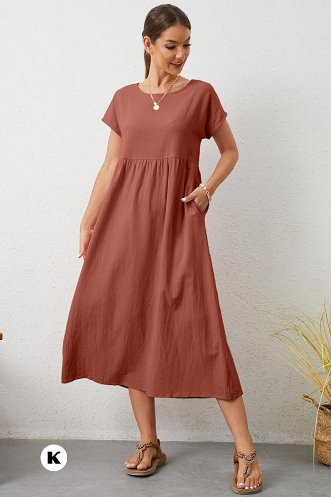Effen model oversized maxi jurk