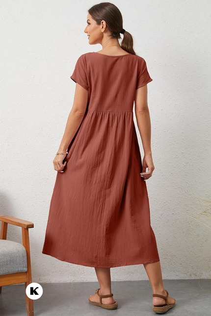 Effen model oversized maxi jurk