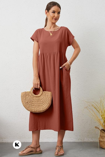 Effen model oversized maxi jurk