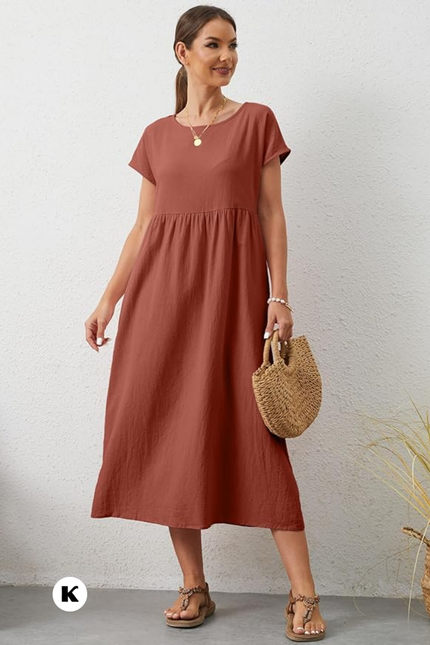Effen model oversized maxi jurk