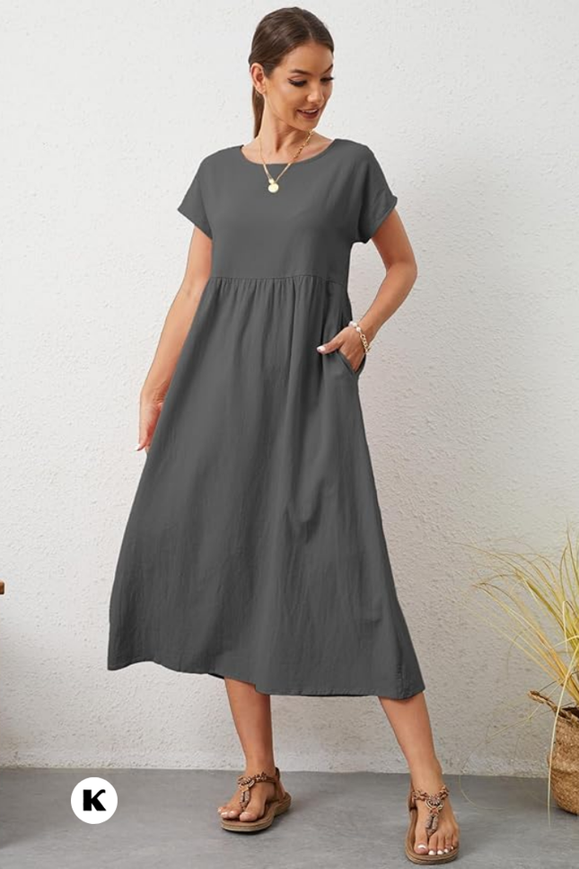 Effen model oversized maxi jurk