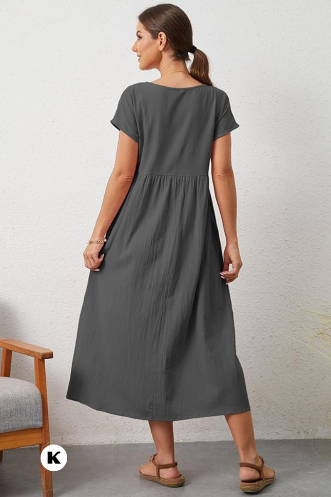 Effen model oversized maxi jurk