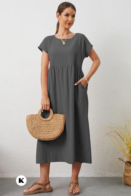 Effen model oversized maxi jurk