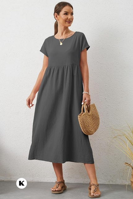 Effen model oversized maxi jurk