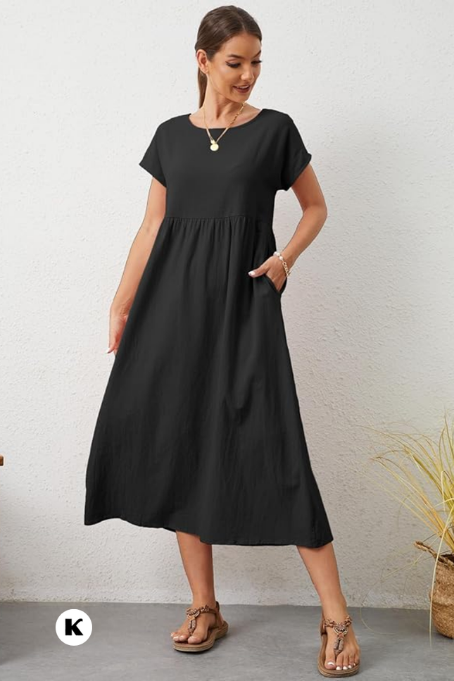 Effen model oversized maxi jurk