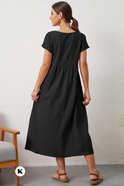 Effen model oversized maxi jurk
