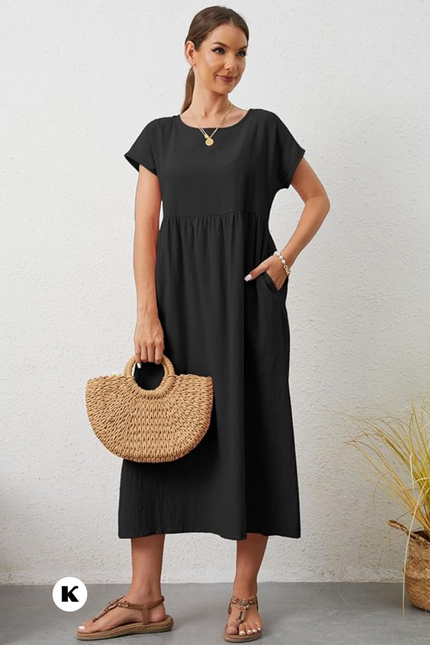 Effen model oversized maxi jurk
