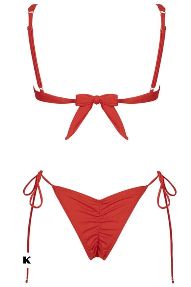 Rode string model bandage stijl bikini