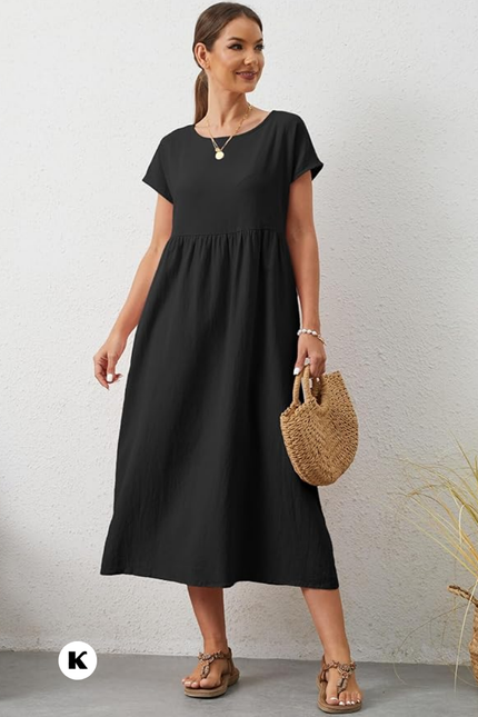 Effen model oversized maxi jurk