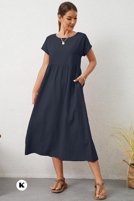 Effen model oversized maxi jurk