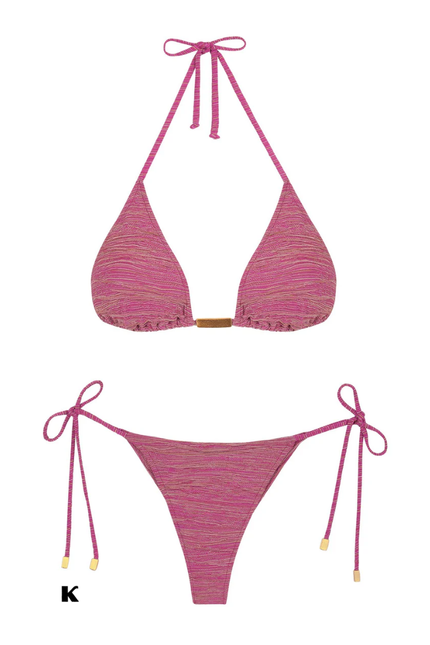 High waisted model metal-design bikini