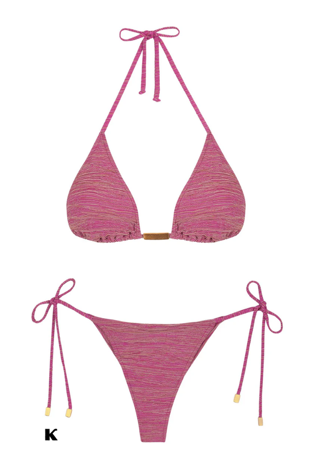 High waisted model metal-design bikini
