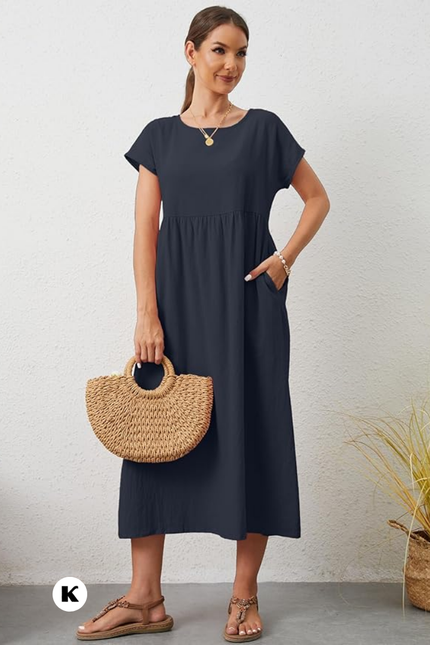 Effen model oversized maxi jurk