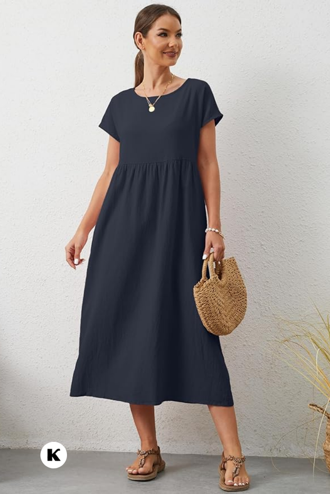 Effen model oversized maxi jurk