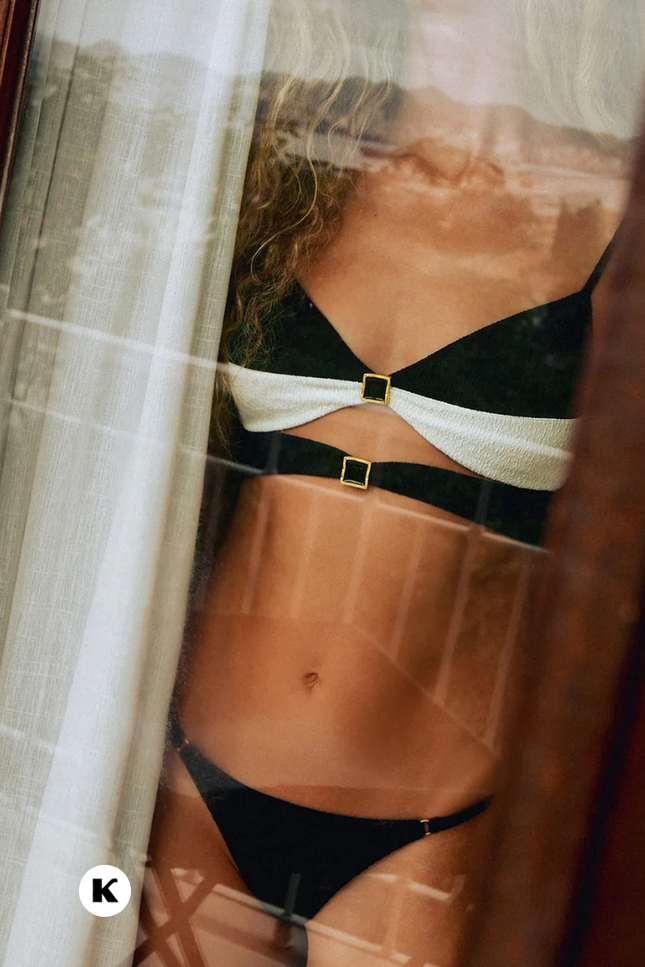Chic model black-white double design bikini