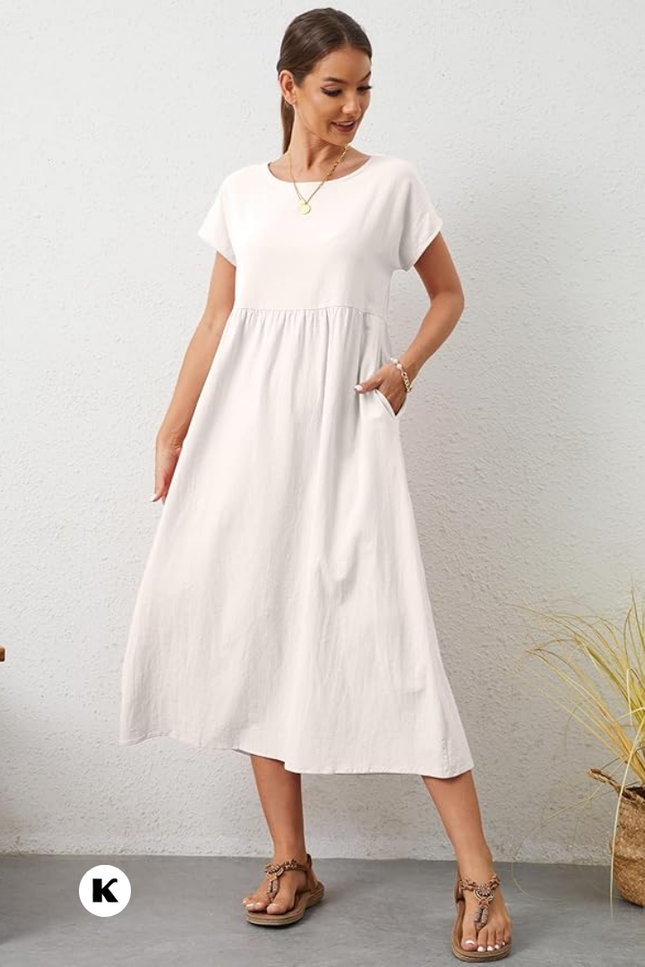 Effen model oversized maxi jurk