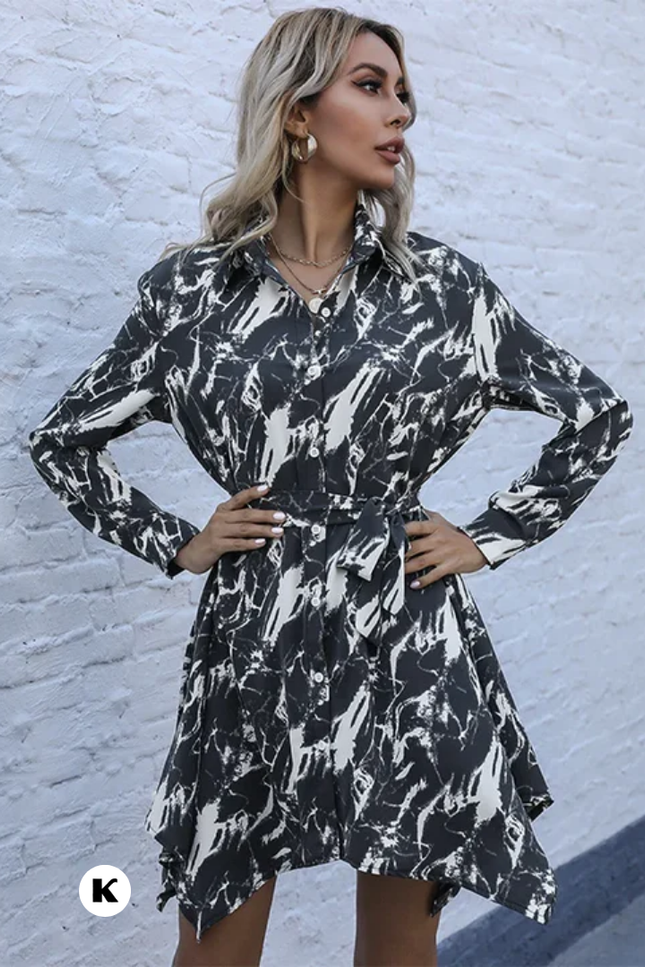High waisted commuter stijl jurk