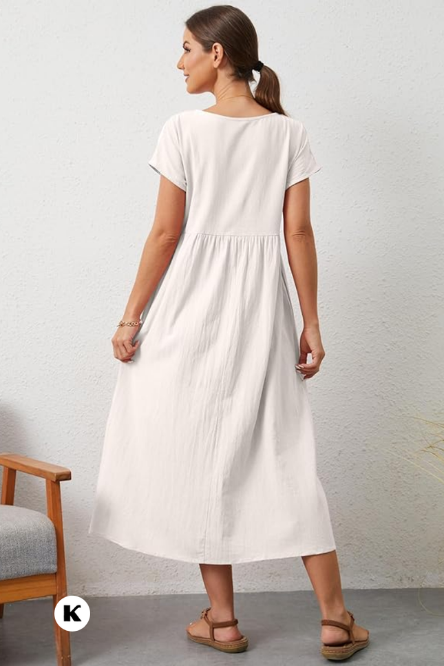 Effen model oversized maxi jurk