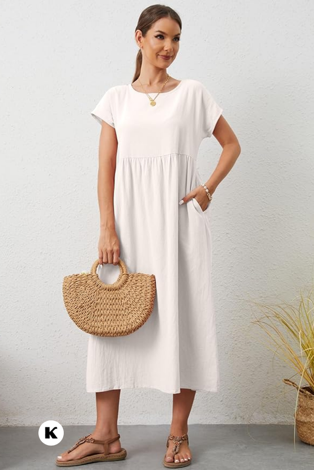Effen model oversized maxi jurk