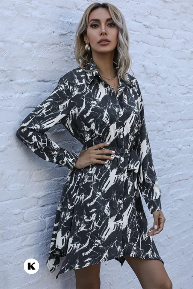 High waisted commuter stijl jurk