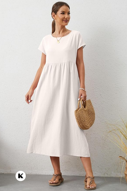 Effen model oversized maxi jurk