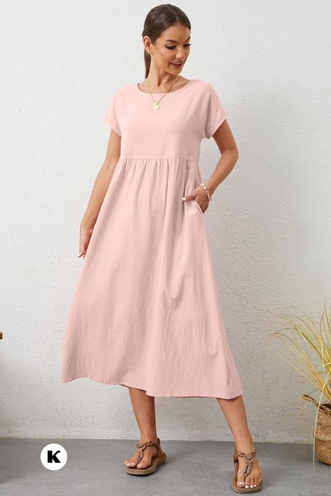 Effen model oversized maxi jurk